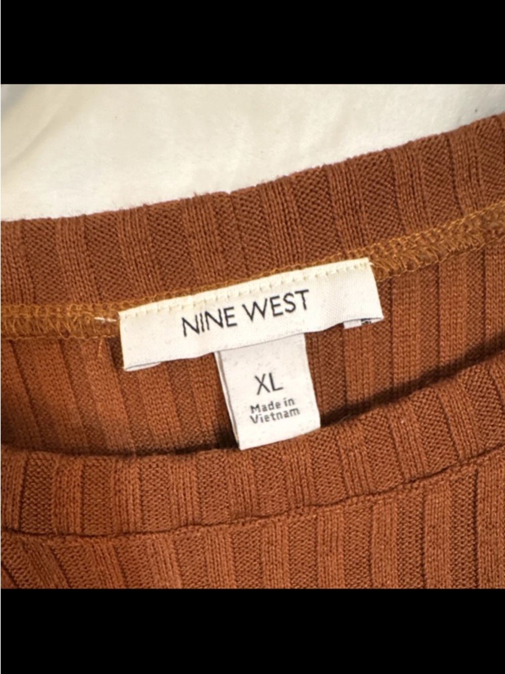 Nine West Sleeveless Ribbed Midi Dress - Brown - Picture 3 of 4